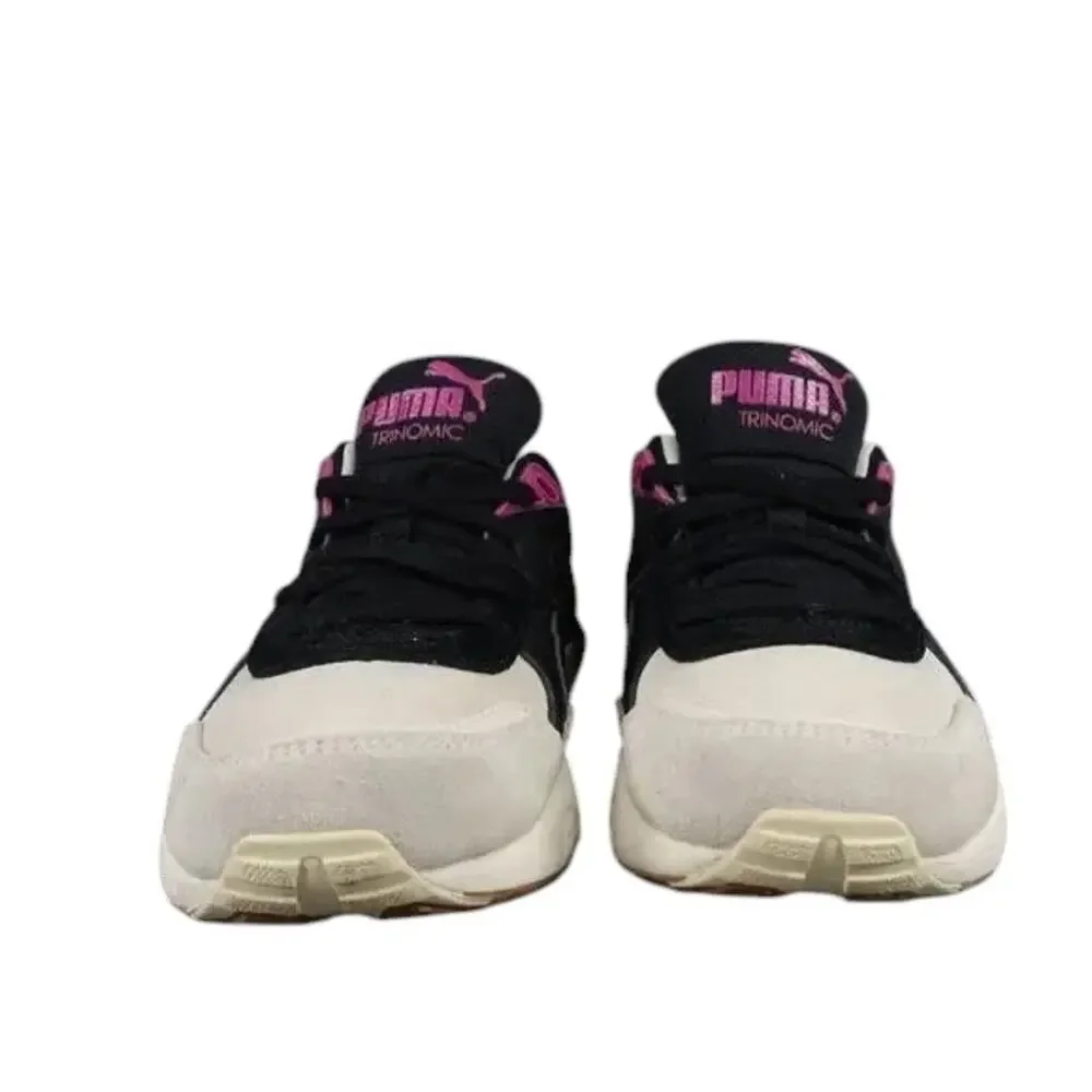 Puma Shoes Womens 6.5 Athletic Trainer Leather Blocks Stripes Trinomic Sneakers